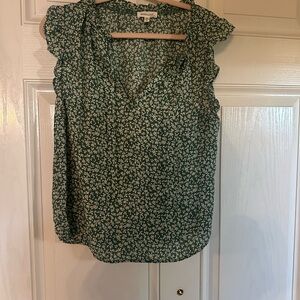Monteau Green Floral Print Blouse